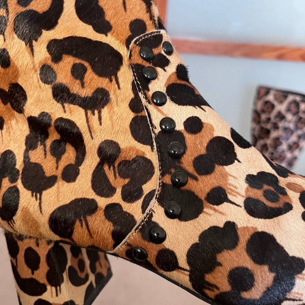 Coach Leopard Print Heeled Boots - Picture 2 of 5